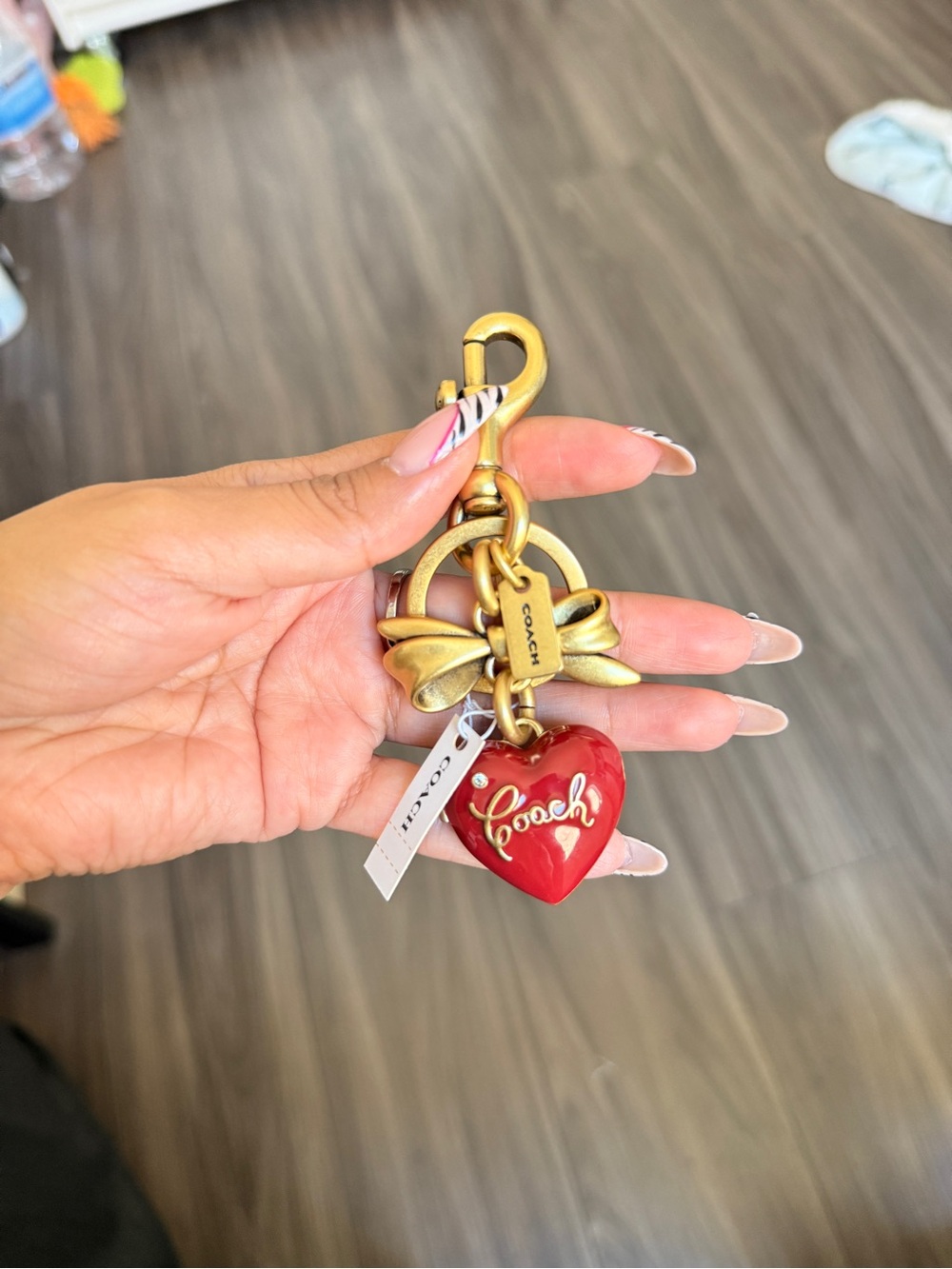 NEW Coach Bow Heart Locket Bag Charm